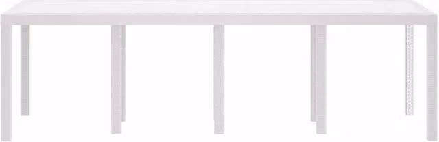 Berkfield Home White Poly Rattan Extendable Rectangular Garden Table W/D/H: 250 x 100 x 73 cm