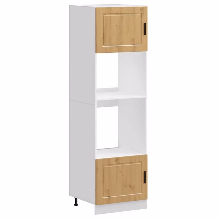 Berkfield Home Porto Artisan Oak Oven Cabinets, 2 Piece Set in Brown and White
