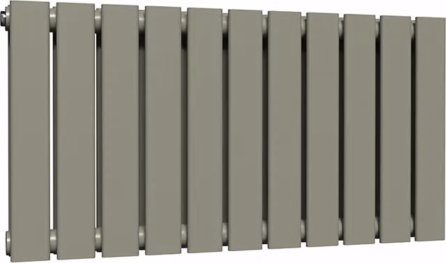 Lux Heat Double Flat Horizontal Steel Radiator in Dark Sage, W: 77 cm, H: 40 cm