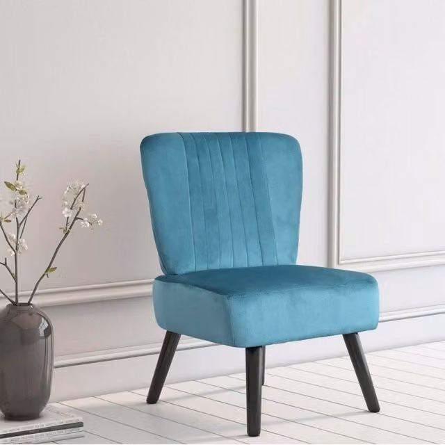 Neo Shell Accent Chair in Petrol Velvet