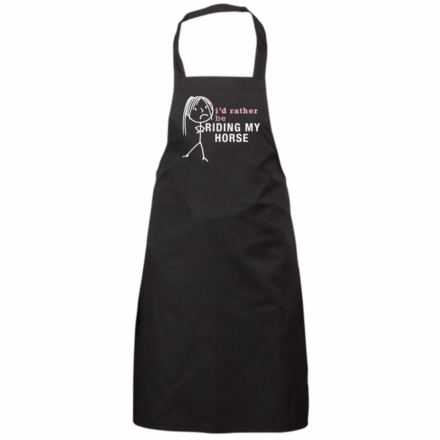 60 Second Makeover Women's I'd Rather Be Riding My Horse Apron in Black – 2