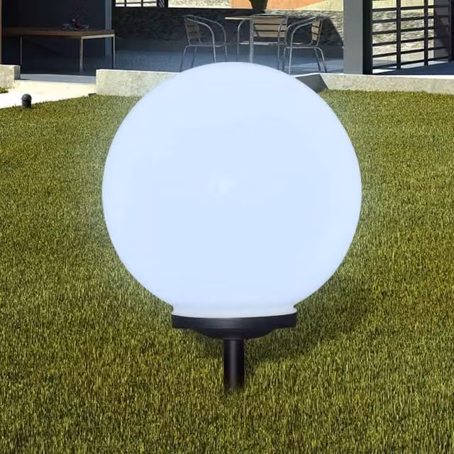 Berkfield Home Solar LED Outdoor Pathway Lamps with Ground Spike, White, H 40 cm, 2 Pack – 1