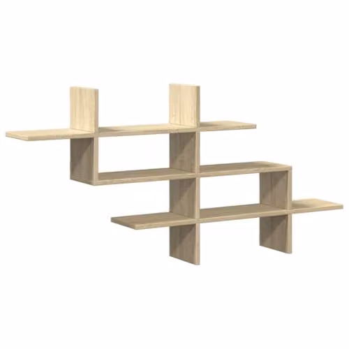 vidaXL Modern Wall Mounted Shelf in Sonoma Oak, W/D/H: 124.5 x 18 x 60.5 cm