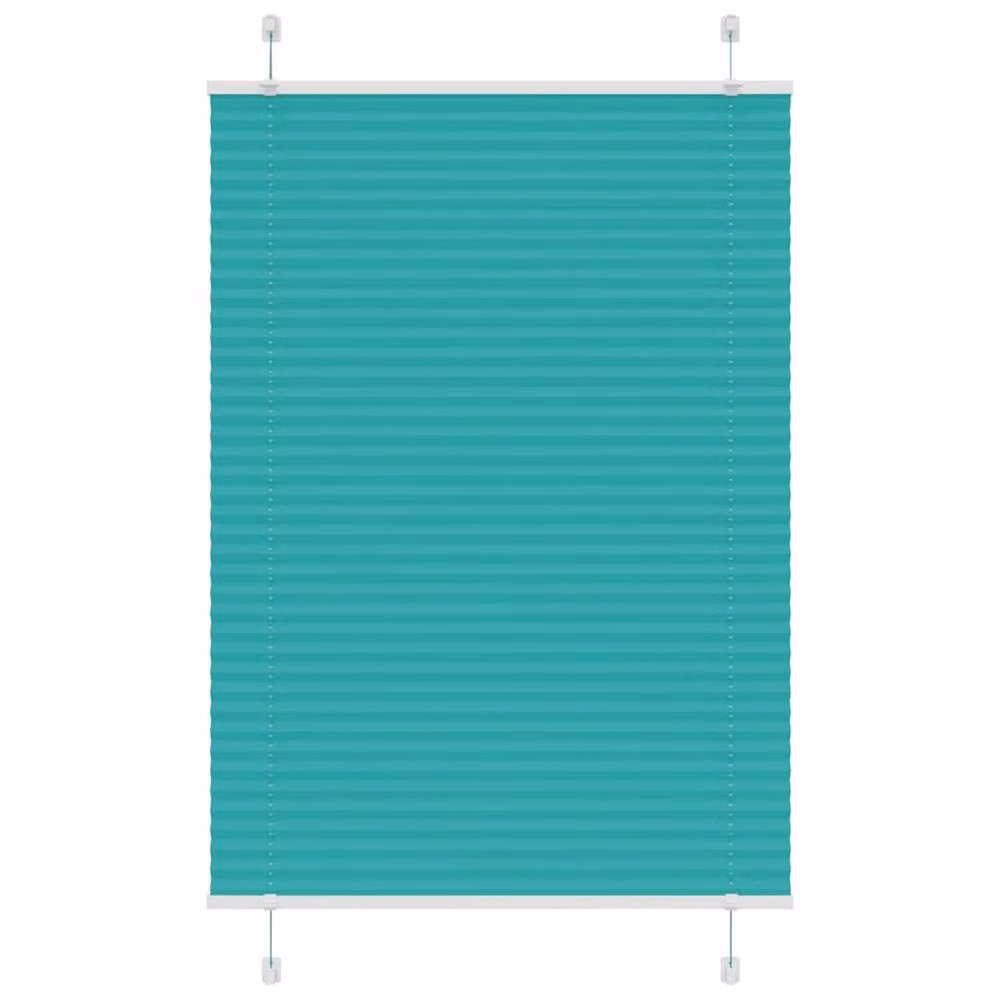 Berkfield Home Single Pleat Polyester Blind in Petrol Green Turquoise, W: 85 cm, H: 150 cm