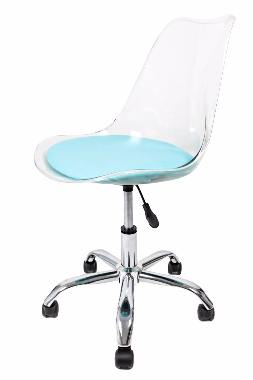 Fusion Living Soho Modern Transparent Aqua Plastic Dining Chair with Swivel Base – 2