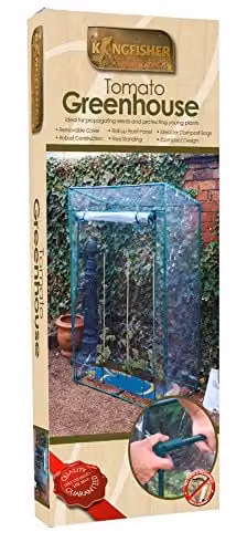 Kingfisher Green Tomato Growbag Greenhouse with Plant Stakes and Growing Aid, Height: 152 cm