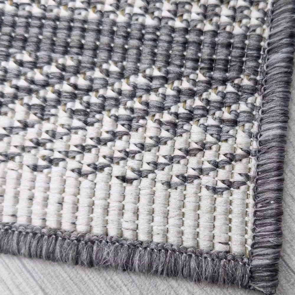 runrug Geo Reversible Carpet Runner Rug in Grey, W: 60 cm, L: 270 cm – 2