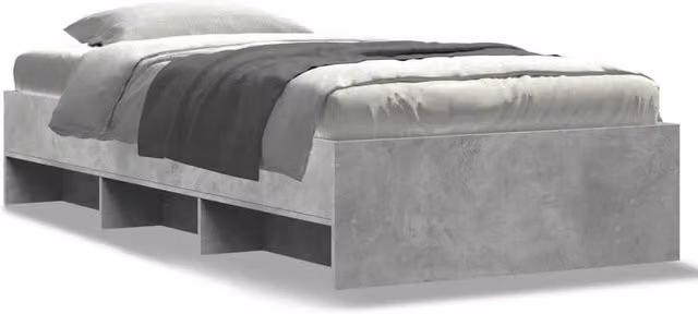 Berkfield Home Bed Frame in Concrete Grey, Engineered Wood, W/D/H: 90 x 200 cm