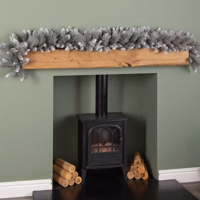Premier Decorations Silver Glitter Christmas Garland, 1.8m