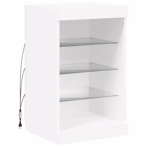 vidaXL Modern White Sideboard with Integrated LED Lights, W/D/H: 41 x 37 x 67 cm