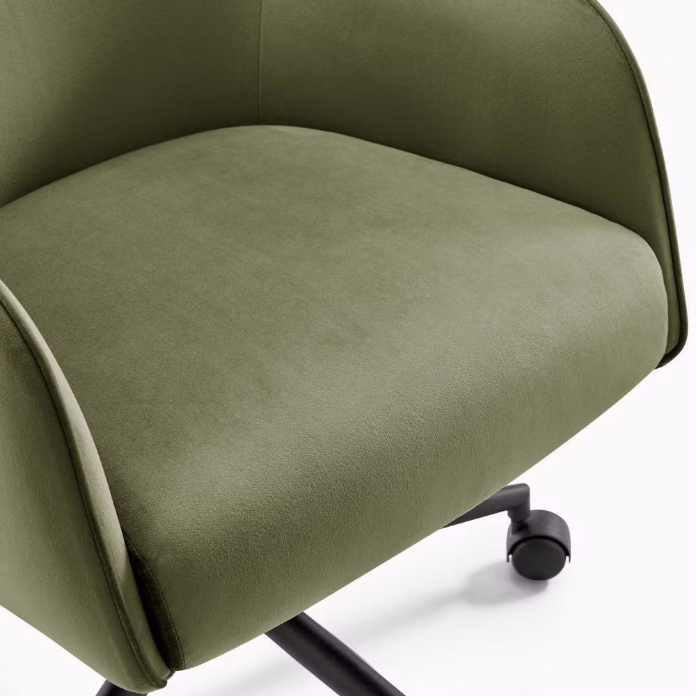 FurnitureboxUK Vivienne Green Velvet Swivel Office Chair – 4