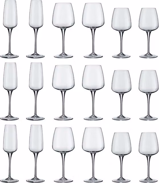 Bormioli Rocco Aurum 18 Piece Clear Glass Wine Glass Set