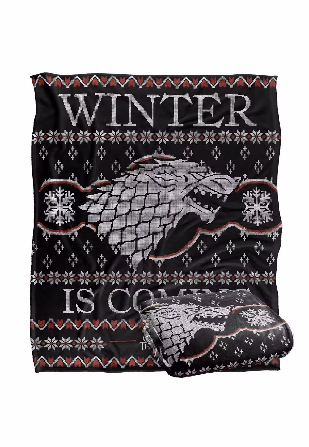 LOGOVISION Game of Thrones Winter is Coming Ugly Christmas Sweater Throw Blanket, W/D/H: 152 x 127 cm, White/Multicolour – 7