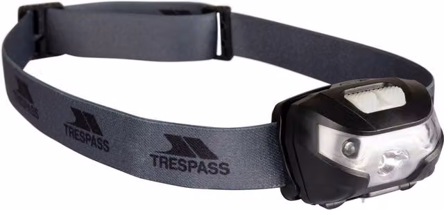 Trespass Bazan Rechargeable Head Torch in Black