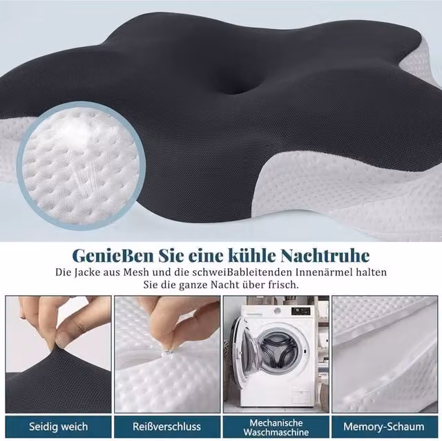 NESTLUNE Grey Memory Foam Cot Pillow for Babies