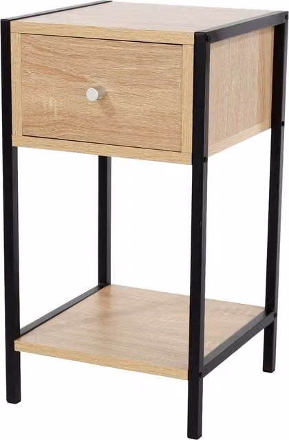 Core Products Industrial Bedside Cabinet in Brown with Black Metal Frame