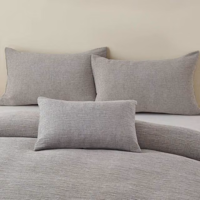 Portfolio Home Bergen Rectangular Filled Boudoir Cushion in Silver and Grey, W/D/H: 50 x 32 cm