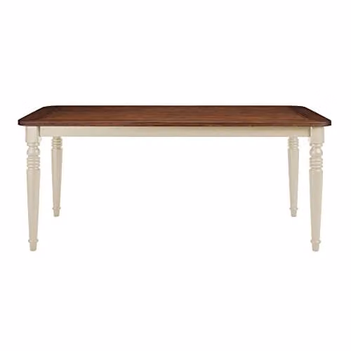 Statement Furniture Queensbury 8 Seater Wooden Dining Table with Oak Top in Cotswold Cream, W: 180 cm, D: 91 cm, H: 78 cm