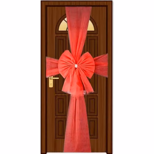 SHATCHI Red Diamante Giant Christmas Door Bow Decoration – 1