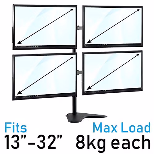 TekBox Quad Screen Monitor Mount in Black – 3