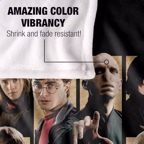 LOGOVISION Harry Potter Heroes and Villains Squares Silky Touch Super Soft Fleece Throw Blanket, Multicolour, W: 91.44 cm, L: 147.32 cm – 3