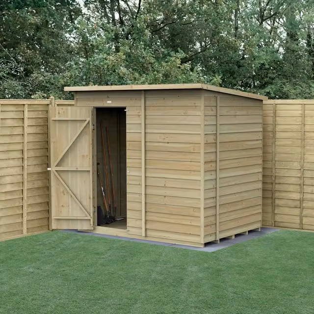 Forest Gardens 4LIFE Pent Wood Shed in Brown W/D/H: 213.36 x 152.4 x 152.4 cm