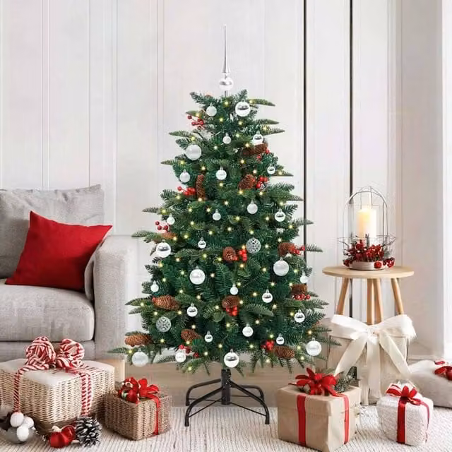 Berkfield Home Artificial Green Christmas Tree with 150 LEDs and Stand, Height: 150 cm – 1