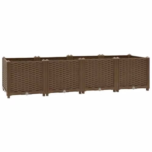 vidaXL Brown Plastic Raised Bed W/D/H: 160 x 40 x 38 cm