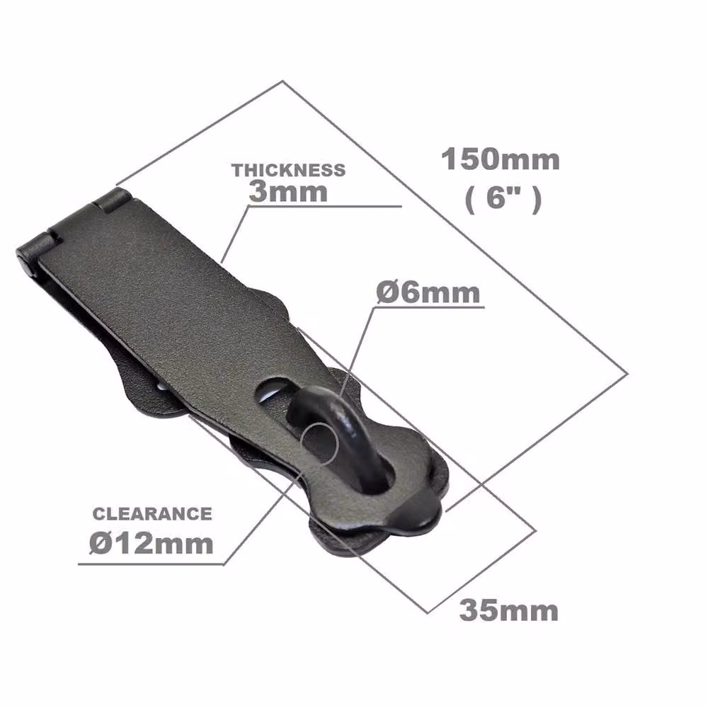 SPETLEK Heavy Duty Metal Hasp and Staple with Padlock for Sheds and Cabinets, Black – 2