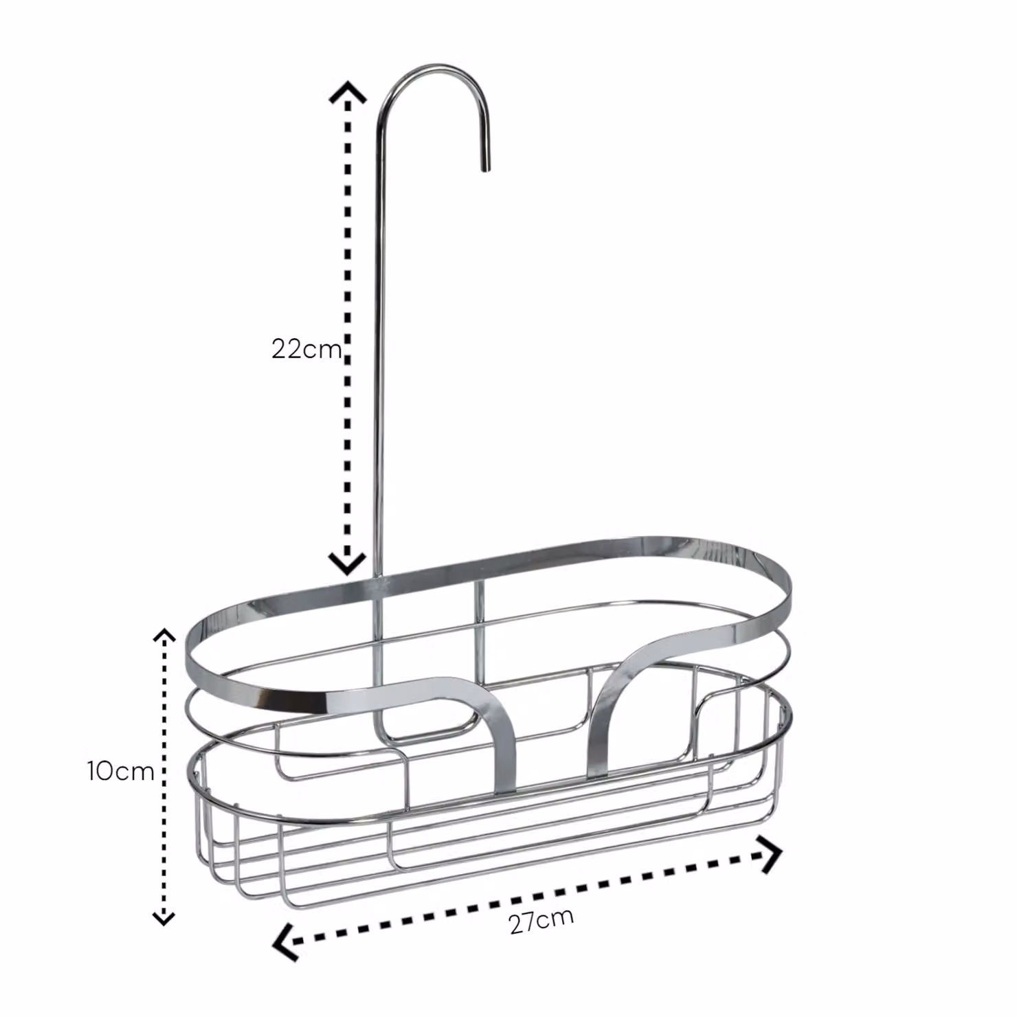 Showerdrape Dante Mini Hanging Metal Shower Caddy in Silver – 2