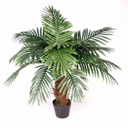 Leaf Design UK Large Artificial Princess Palm Tree in Green with Brown Trunk, Height: 100 cm