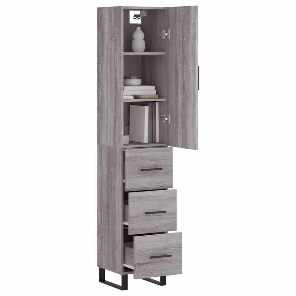 Berkfield Home Grey Sonoma Highboard W/D/H: 34.5 x 34.5 x 180 cm – 2