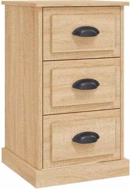 Berkfield Home Bedside Cabinet in Sonoma Oak, W/D/H: 39 x 39 x 67 cm