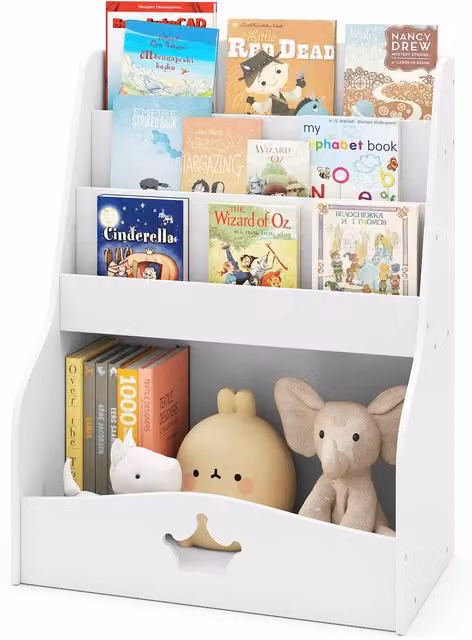 Costway Montessori Kids Bookshelf in White