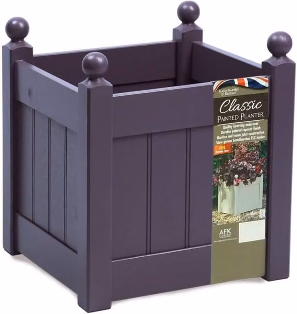 AFK Small Classic Painted Wooden Planter Tub in Purple – 1