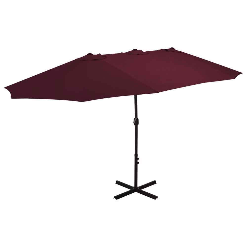 Berkfield Home Cantilever Outdoor Parasol with Aluminium Pole, Bordeaux Red, W: 460 cm, D: 270 cm – 2