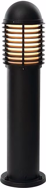 Loops Matt Black IP44 Outdoor Bollard Light, Height: 65 cm