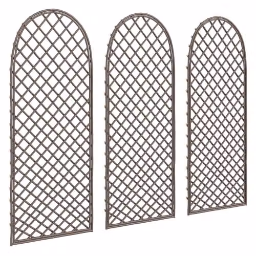 Outsunny Decorative Garden Trellis with Dome Top for Climbing Plants, Brown Wood Finish