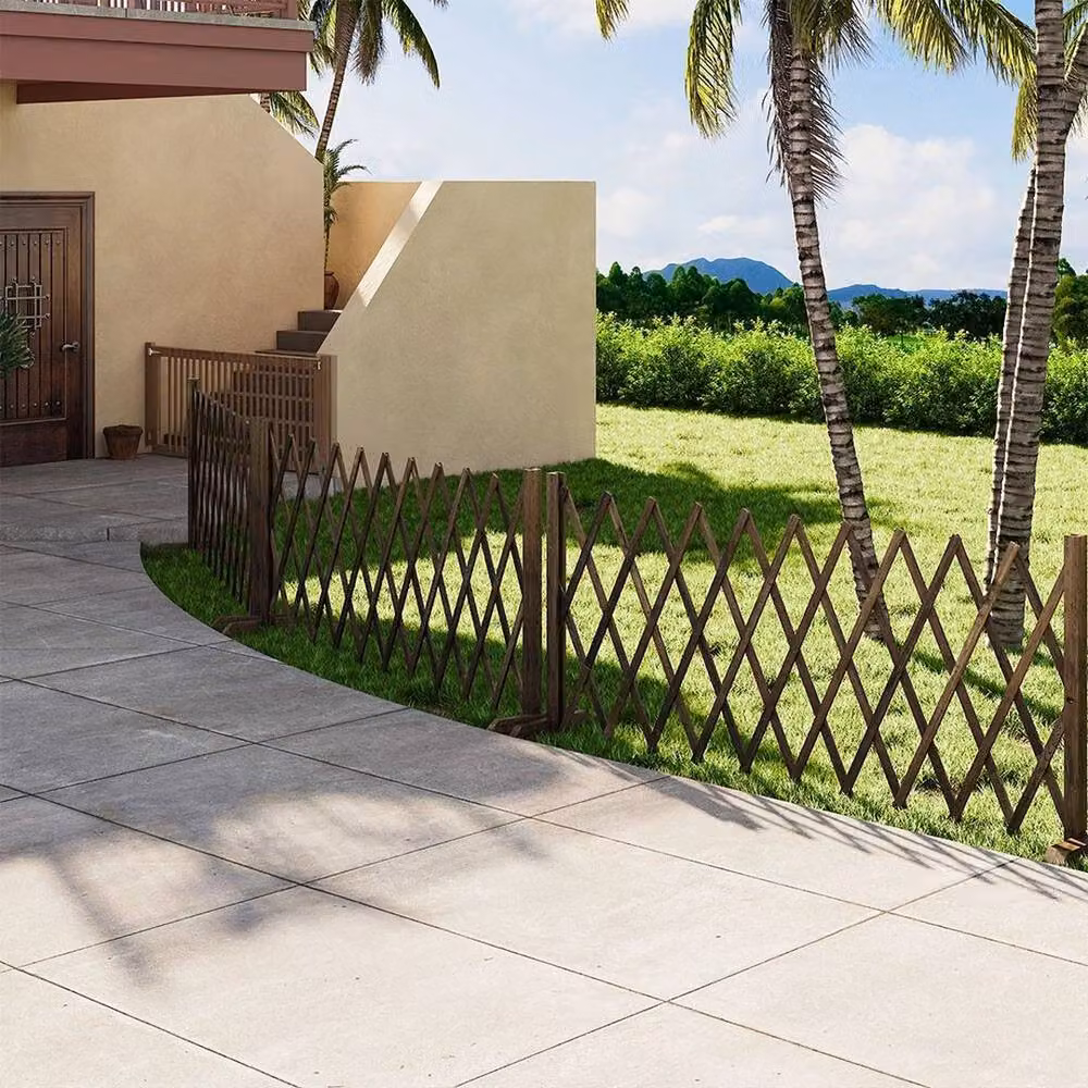 NESTLUNE Brown Expanding Wooden Trellis Climbing Plants Fence, W: 100 cm, H: 90 cm, D: 15 cm – 3