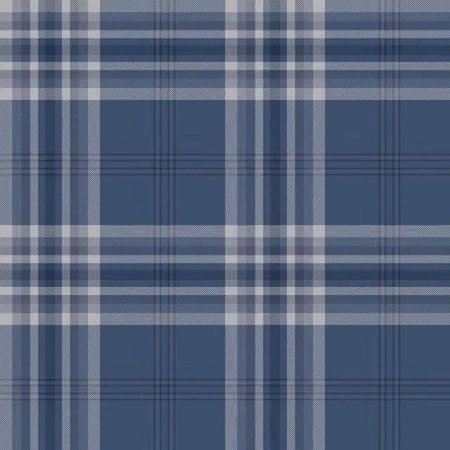 Catherine Lansfield Kelso Checked Wallpaper in Blue, Silver and Beige