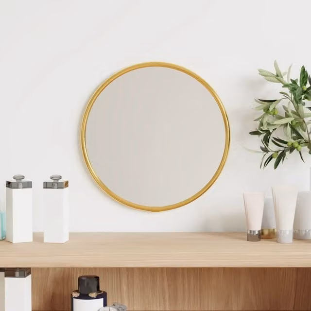 Berkfield Home Round Gold Wall Mirror, Diameter: 20 cm