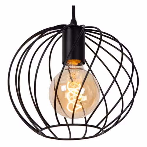 Netlighting Danza Classic Black Metal Bar Pendant Light with 3 x E27 Spheres, Height Adjustable – 3