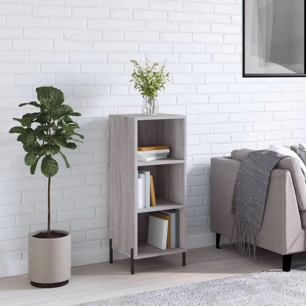 Berkfield Home Sonoma Sideboard in Grey, MDF, W/D/H: 34.5 x 32.5 x 90 cm – 1
