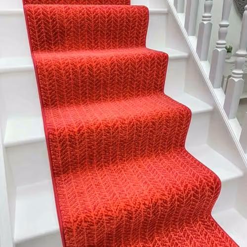 runrug Soft and Comfortable Stair Runner, Red, W: 60 cm, L: 540 cm