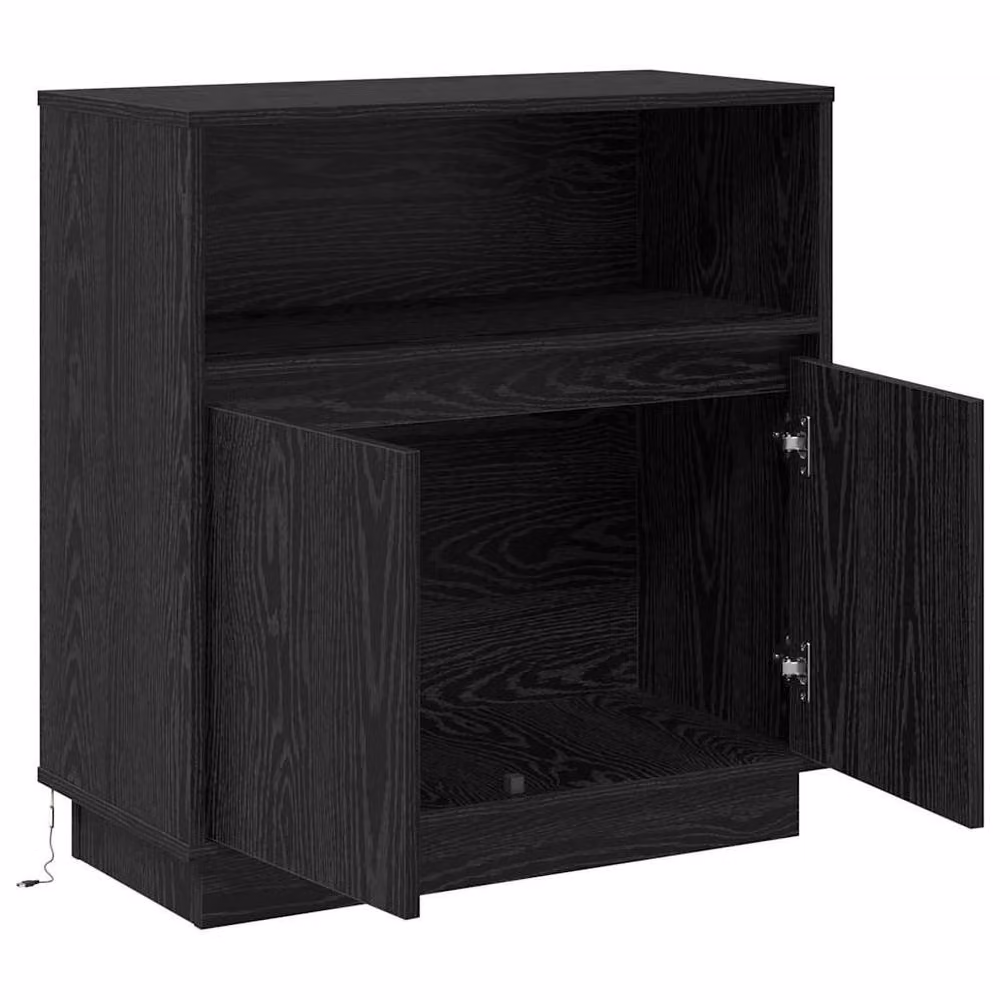 Berkfield Home Modern Black Oak Sideboard with Integrated LED Lighting, W/D/H: 75 x 34.5 x 71 cm – 5