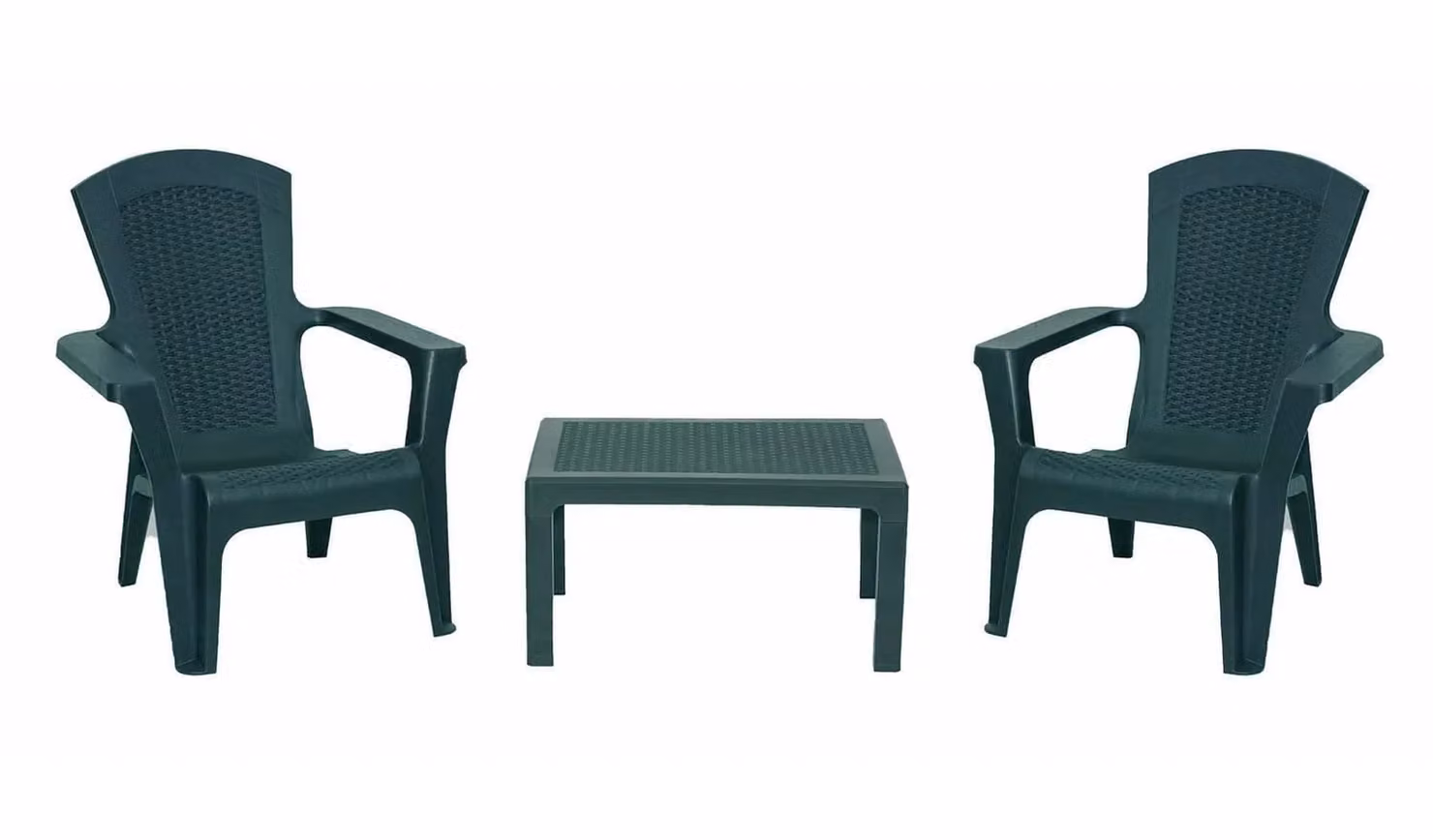 Bica Baltimore Stackable Garden Bistro Set in Green Plastic with Table and 3 Chairs