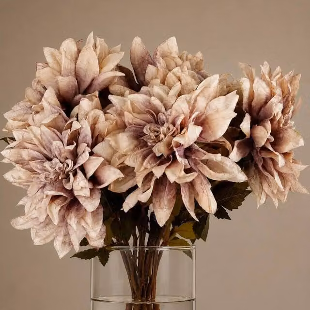 Leaf Botanik Pink Dahlia Artificial Flower Stems, Pack of 6, Height: 55 cm – 1