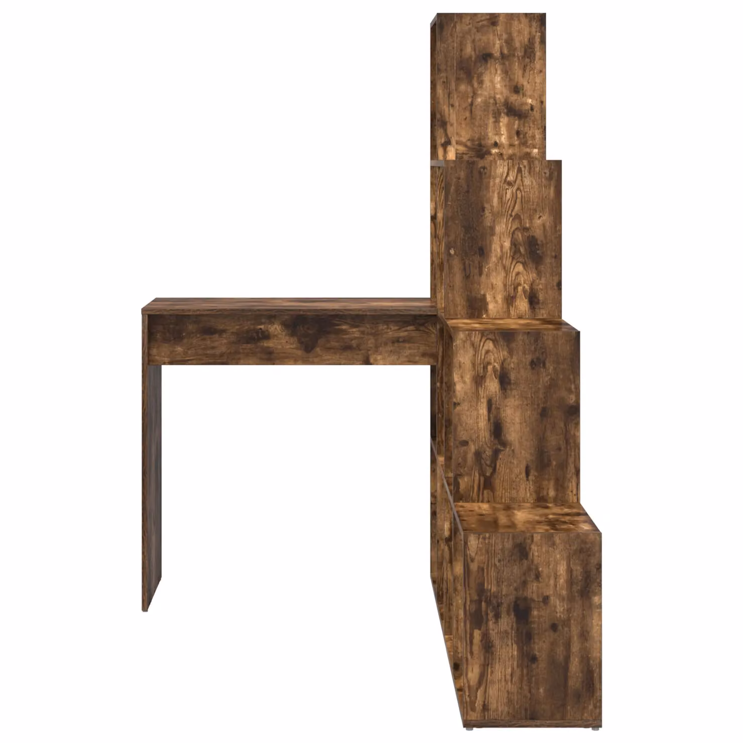 Berkfield Home Modern Corner Desk with Storage Shelf in Smoked Oak Brown, W/D/H: 149.5 x 101.5 x 149.5 cm – 3