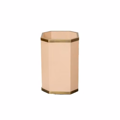Melody Maison Hexagonal Wooden Waste Paper Bin in Pink and Gold, W/D/H: 20 x 20 x 30 cm – 2
