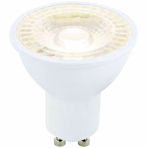 Loops 6W Dimmable LED GU10 Light Bulb, Cool White 4000K, 420 Lumen, White and Transparent